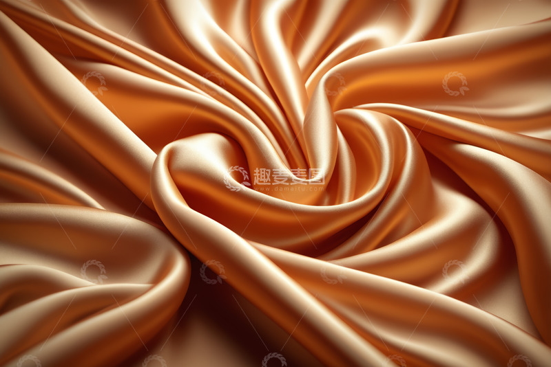 高清大图下载【趣麦麦图】橙色丝绸纹理特写