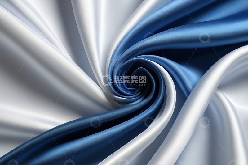 高清大图下载【趣麦麦图】蓝白丝绸纹理特写