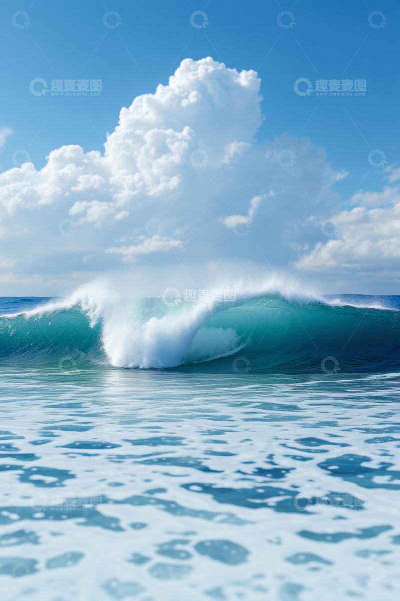 高清大图下载【趣麦麦图】海洋上翻涌的巨大浪花