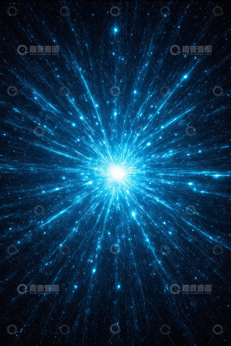 高清大图下载【趣麦麦图】蓝色星空光效放射背景