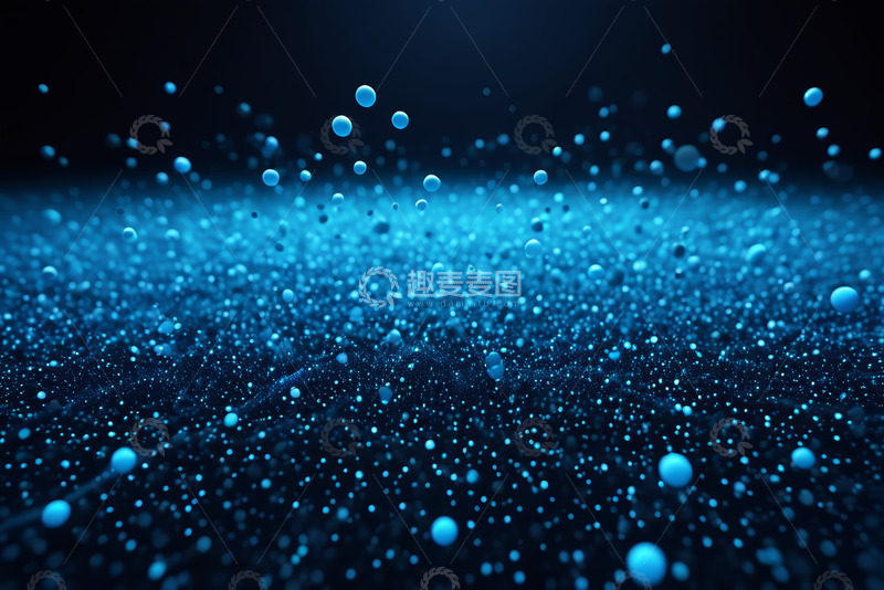 高清大图下载【趣麦麦图】蓝色粒子抽象背景素材