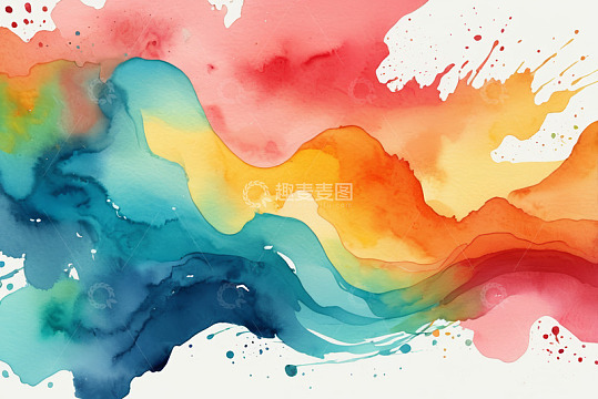 多彩水彩抽象背景