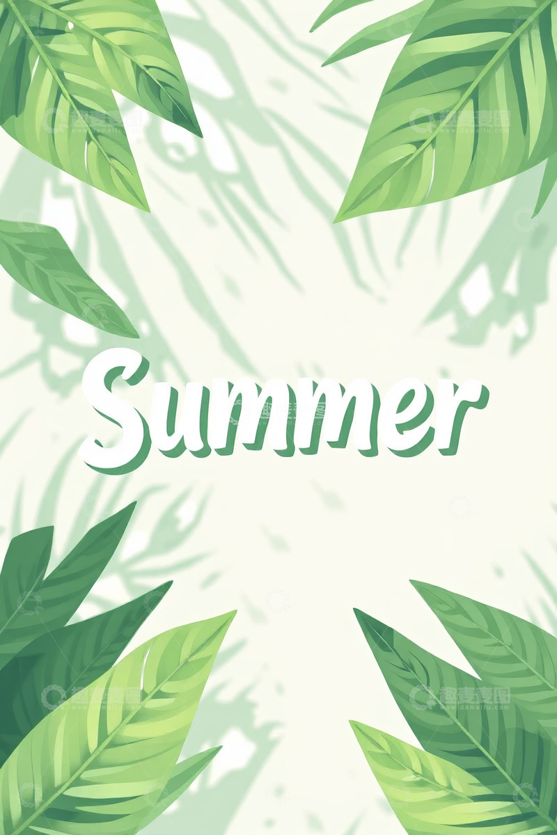 高清大图下载【趣麦麦图】夏日热带植物背景素材