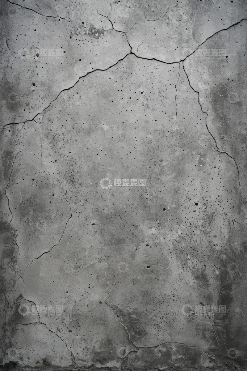 高清大图下载【趣麦麦图】带裂缝的灰色水泥墙面