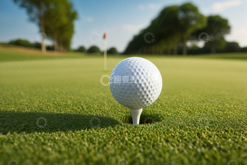 高清大图下载【趣麦麦图】高尔夫球场发球台上的高尔夫球