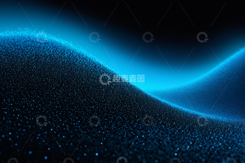 高清大图下载【趣麦麦图】蓝色粒子抽象背景素材