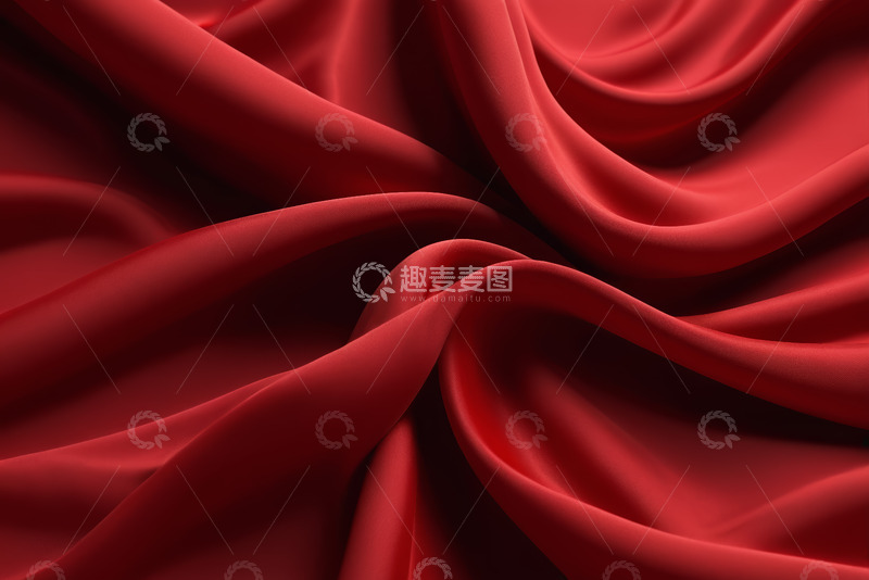 高清大图下载【趣麦麦图】红色丝绸褶皱纹理背景