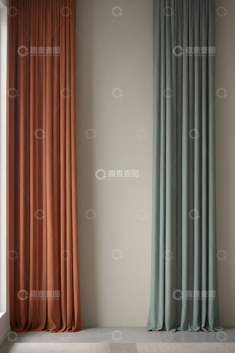 高清大图下载【趣麦麦图】室内双色窗帘展示