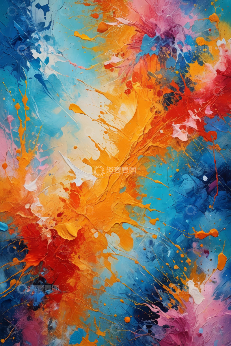 高清大图下载【趣麦麦图】多彩颜料艺术泼洒画面