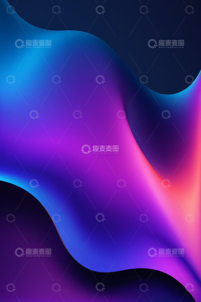 高清大图下载【趣麦麦图】蓝紫渐变抽象流体背景