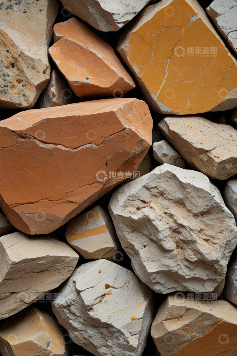 高清大图下载【趣麦麦图】多彩石块堆叠特写