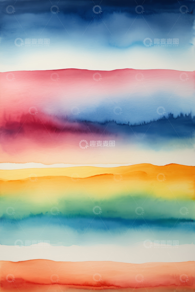 高清大图下载【趣麦麦图】多彩水彩抽象艺术背景