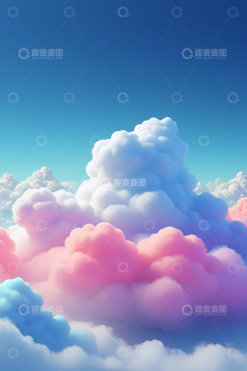 高清大图下载【趣麦麦图】梦幻色彩云朵天空景象