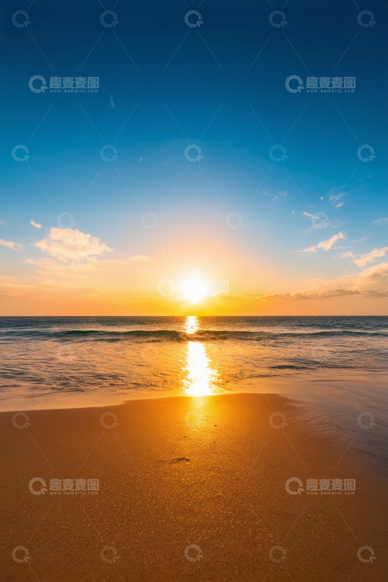 高清大图下载【趣麦麦图】海滩日落自然风光