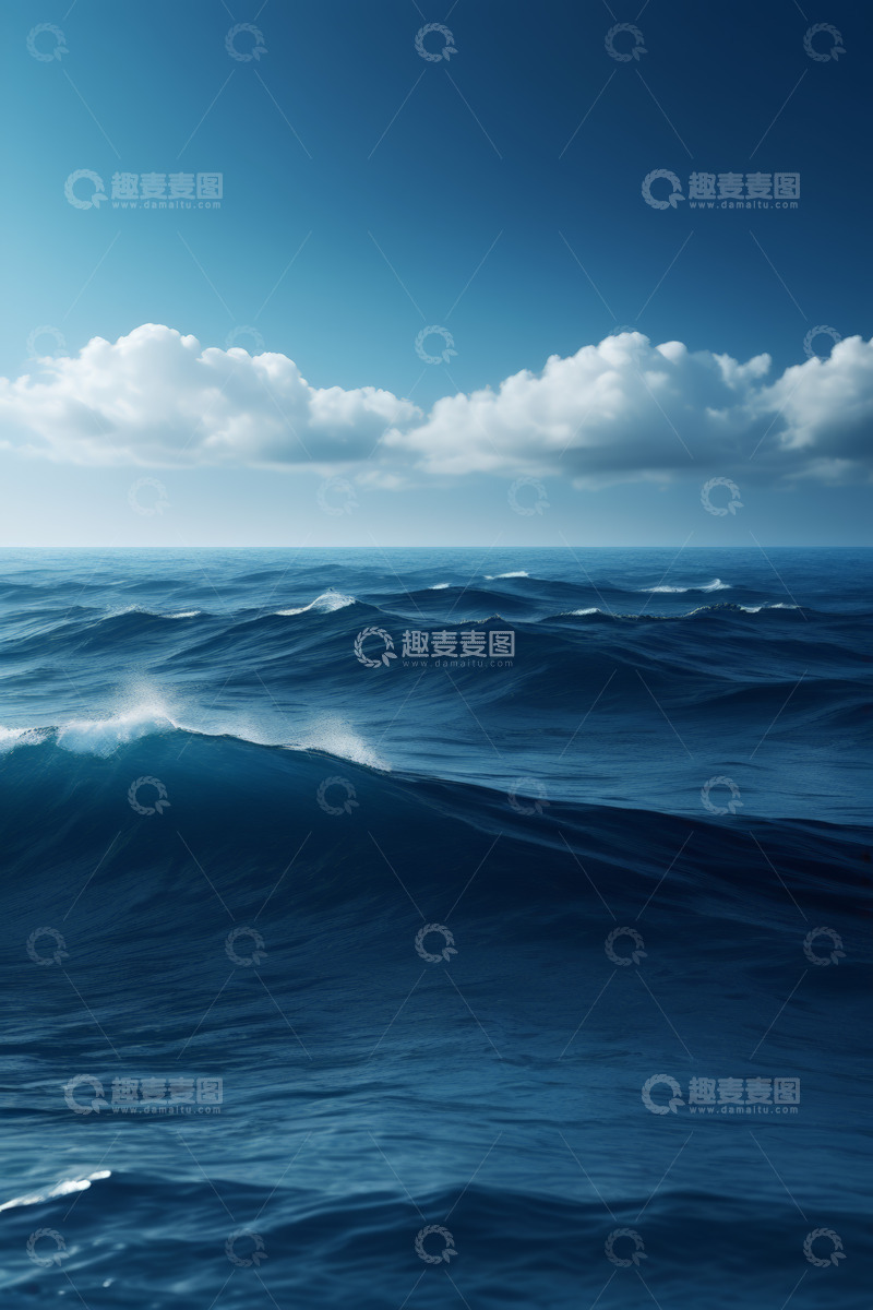 高清大图下载【趣麦麦图】广阔海洋上的翻滚波浪