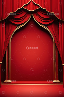红色舞台幕布背景素材