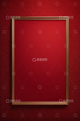 红背景上的金色相框