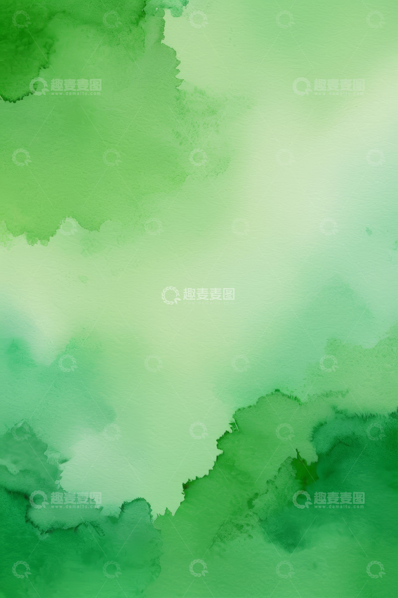 高清大图下载【趣麦麦图】绿色水彩背景素材