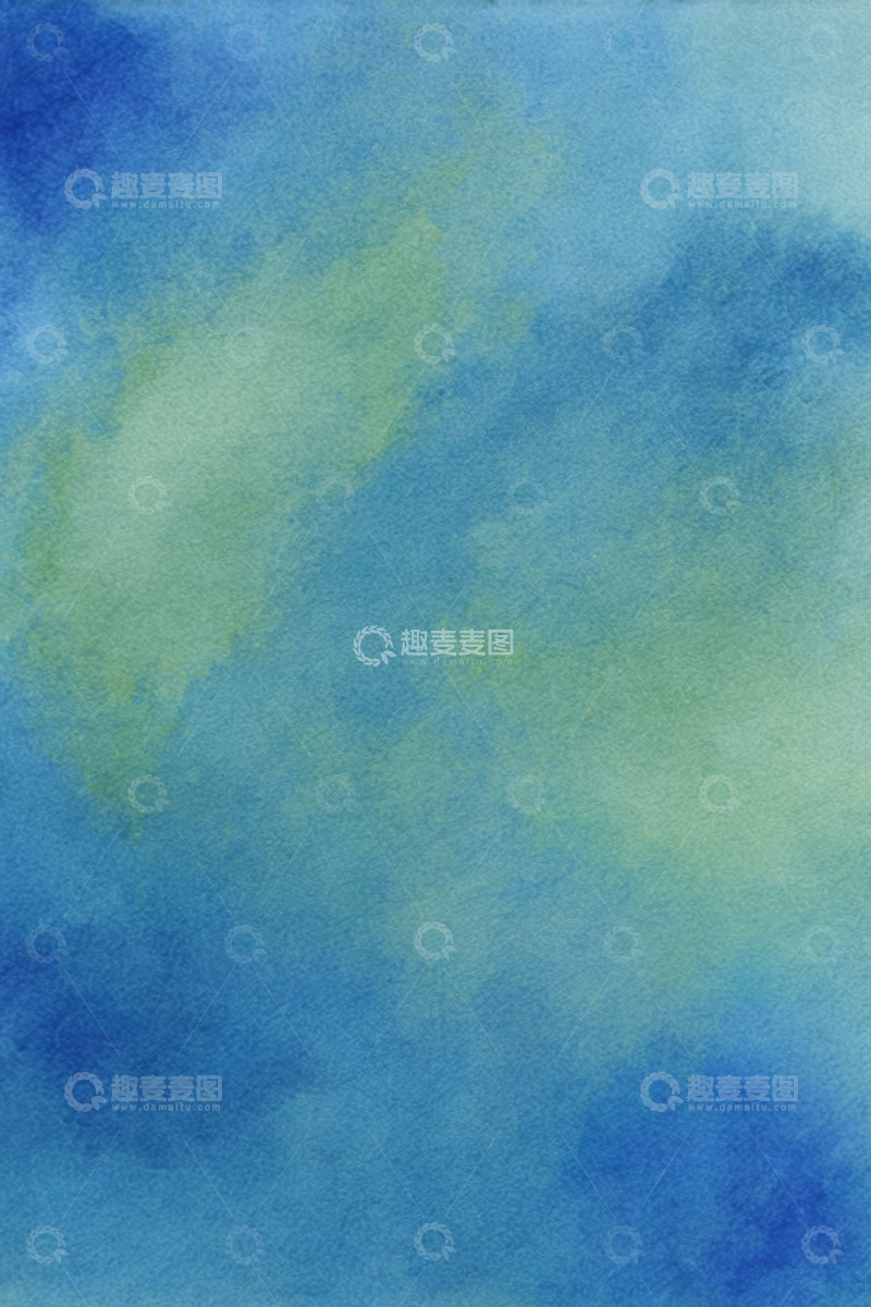 高清大图下载【趣麦麦图】蓝绿色渐变水彩背景