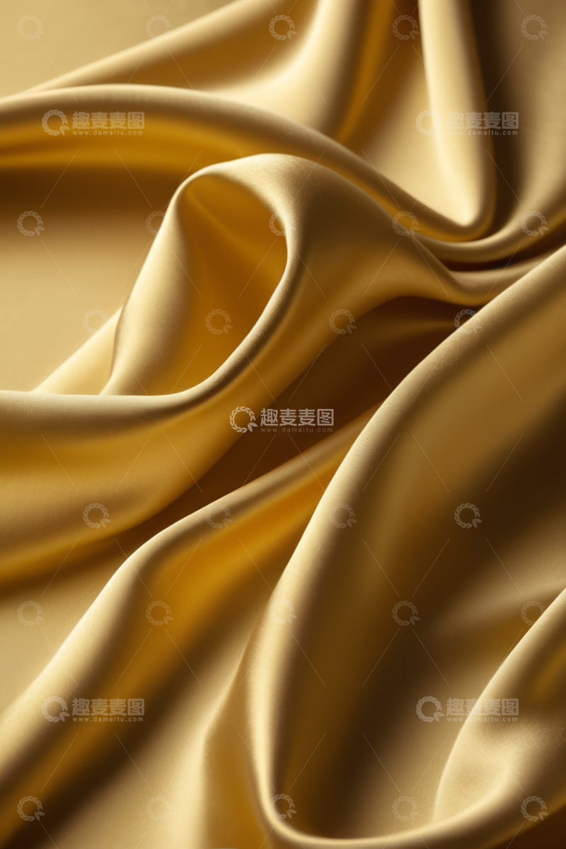 高清大图下载【趣麦麦图】金色丝绸布料质感特写