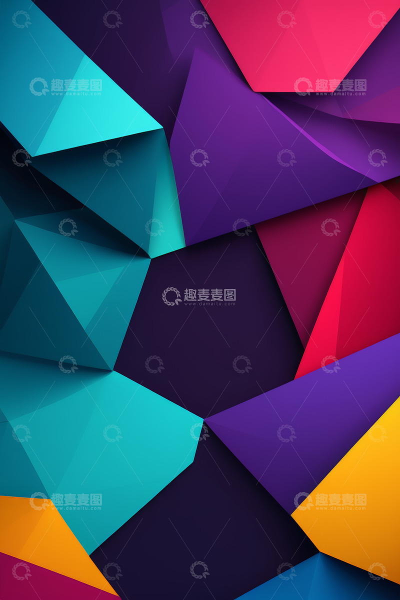 高清大图下载【趣麦麦图】多彩多边形拼接背景图案