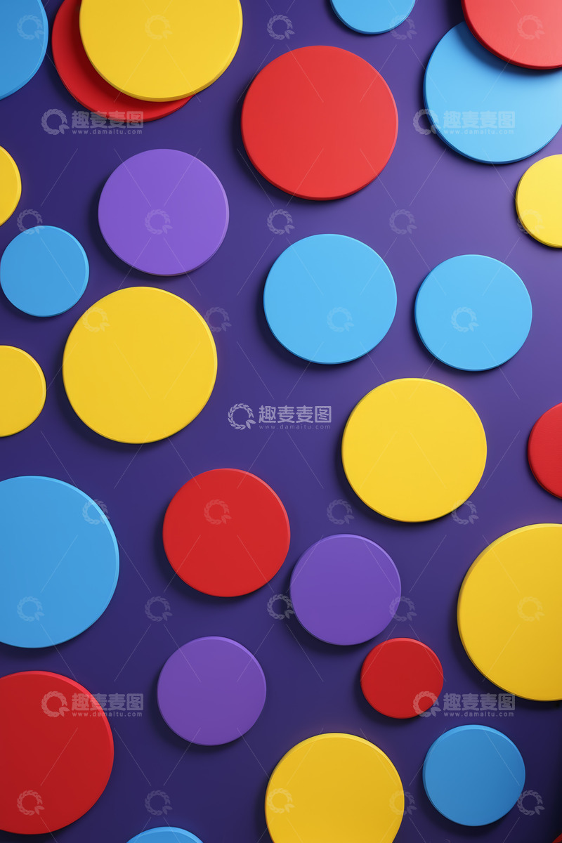 高清大图下载【趣麦麦图】多彩圆形图案背景素材