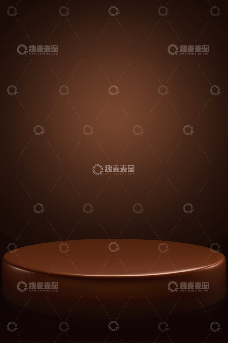 高清大图下载【趣麦麦图】棕色圆形展示台背景素材