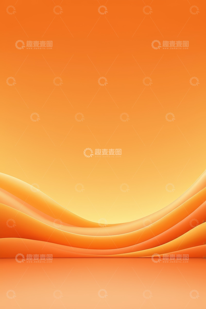 高清大图下载【趣麦麦图】橙色渐变波浪背景