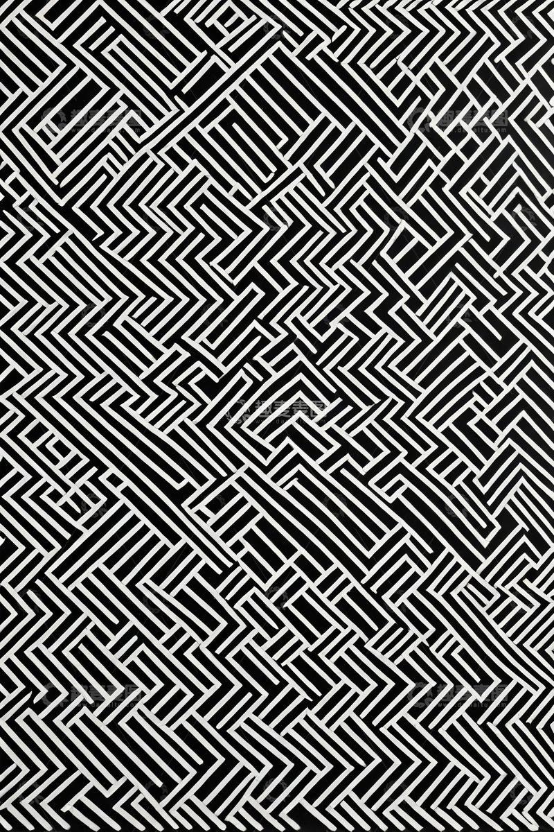 高清大图下载【趣麦麦图】黑白几何线条纹理图案