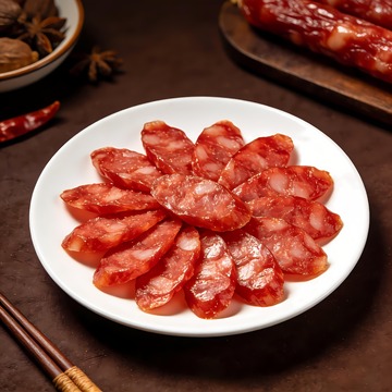 一盘广式腊肠