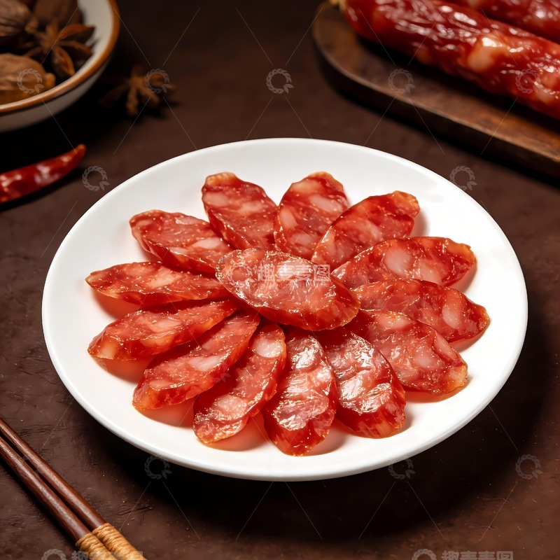 高清大图下载【趣麦麦图】一盘广式腊肠