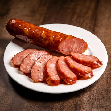 一盘烟熏腊肠