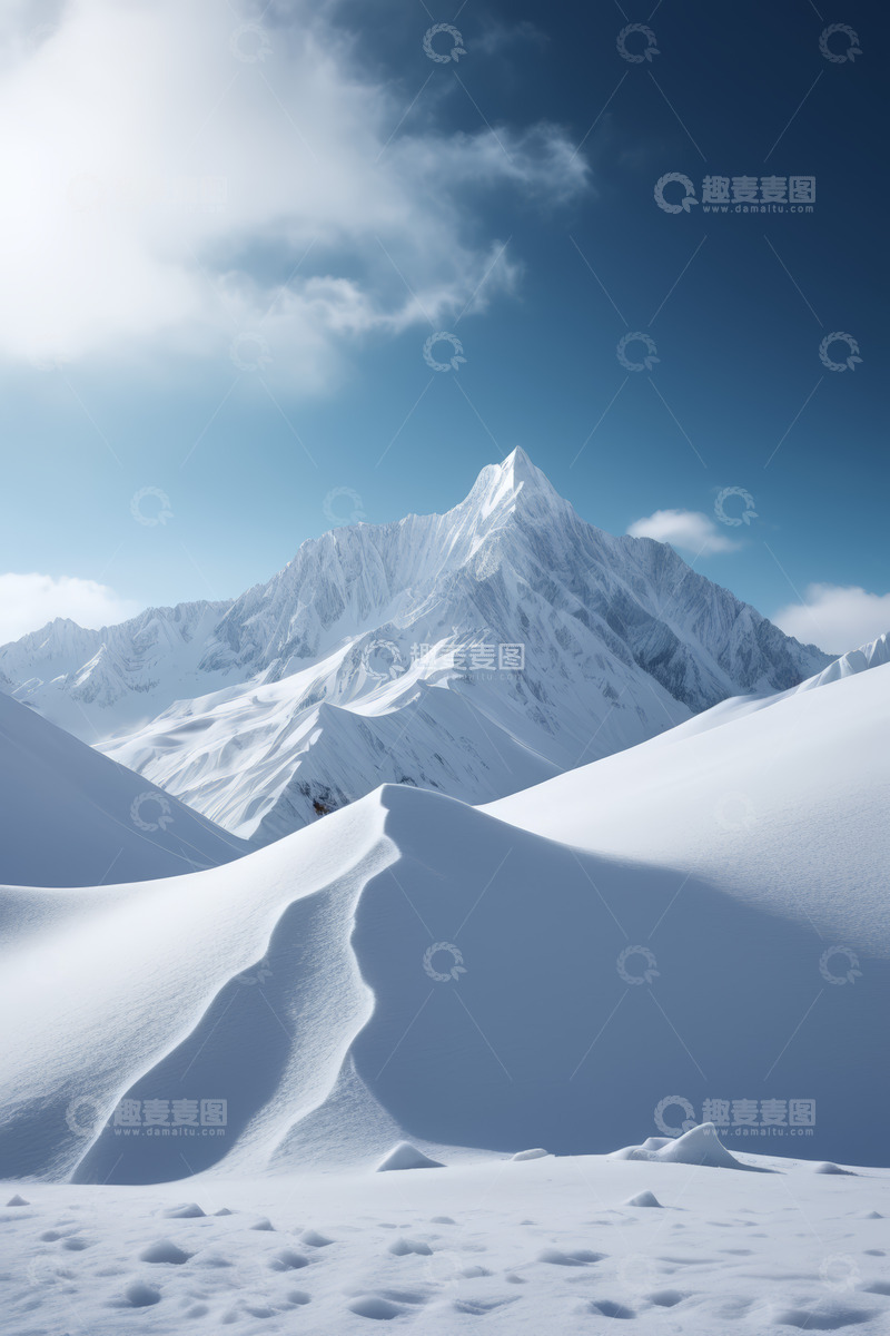 高清大图下载【趣麦麦图】雪山自然风光全景