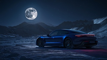 夜景豪车山景摄影