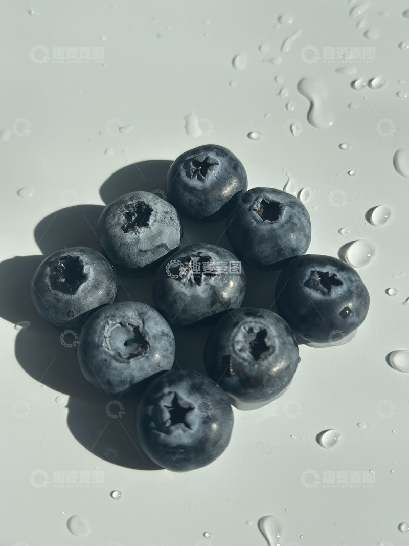 高清大图下载【趣麦麦图】蓝莓水滴静物摄影1