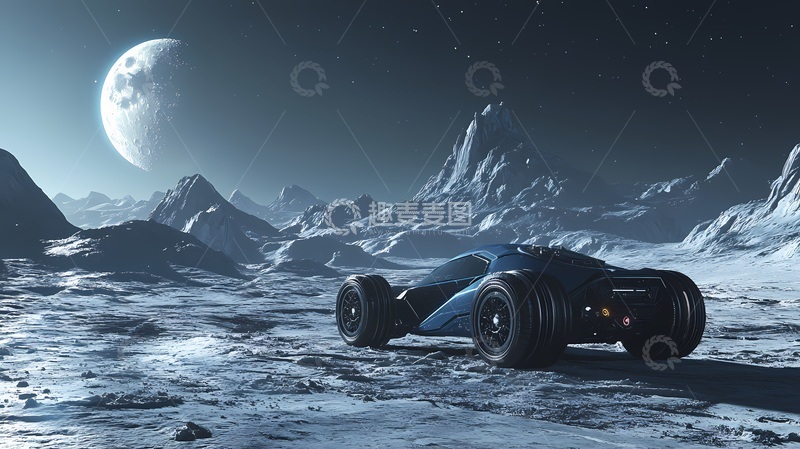 高清大图下载【趣麦麦图】科幻风月球车创意概念图