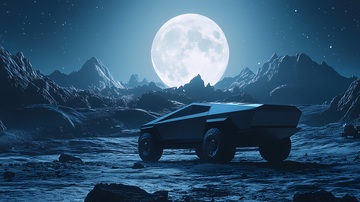 未来感汽车夜景科幻场景