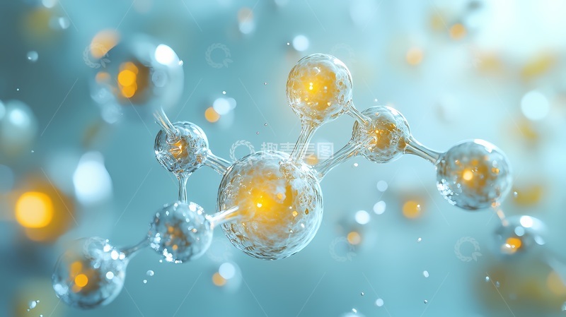 高清大图下载【趣麦麦图】科技风分子模型三维渲染图