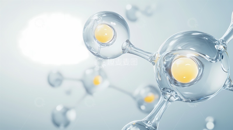 高清大图下载【趣麦麦图】科技风分子结构3D渲染图像