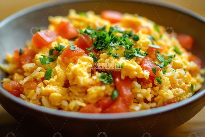 高清大图下载【趣麦麦图】一碗西红柿炒鸡蛋美食