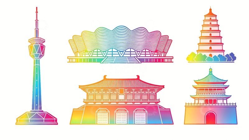 高清大图下载【趣麦麦图】西安地标建筑