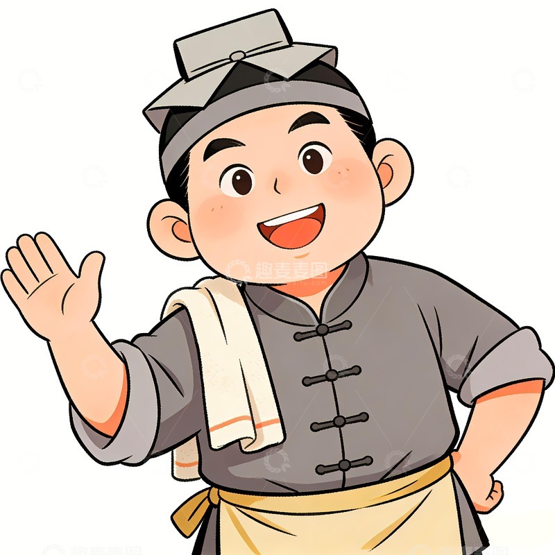 高清大图下载【趣麦麦图】一位店小二图