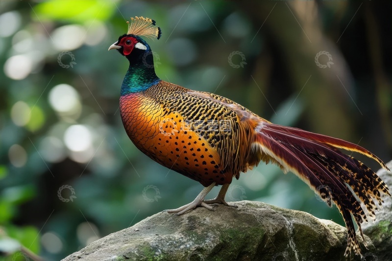 高清大图下载【趣麦麦图】一只热带花毛野鸡