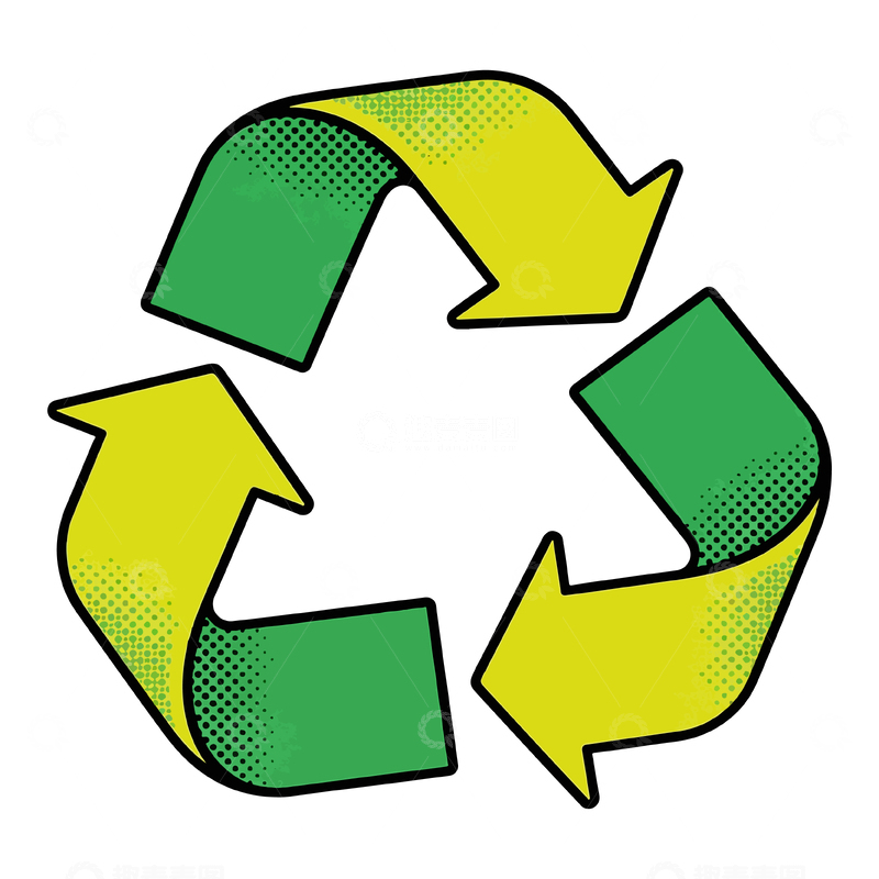 源文件下载【趣麦麦图】-漫画风回收标志矢量图