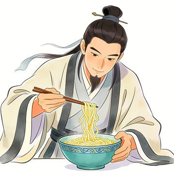 一个吃面的古代人