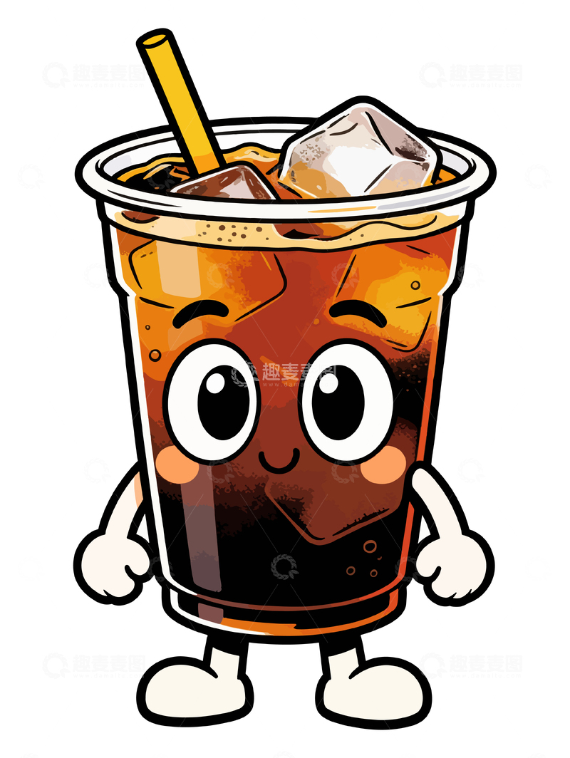 源文件下载【趣麦麦图】-卡通冷饮饮料拟人化设计