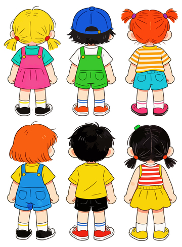 卡通儿童服装插画