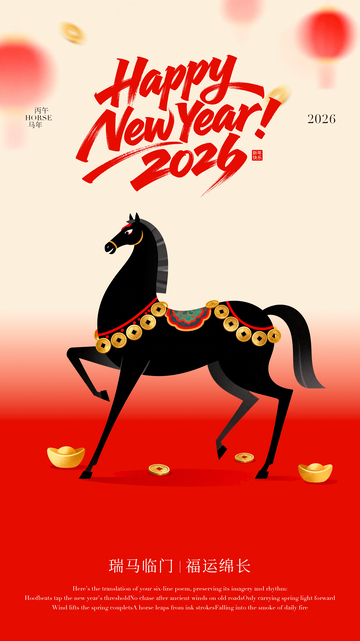 新年贺图马年祝福设计素材