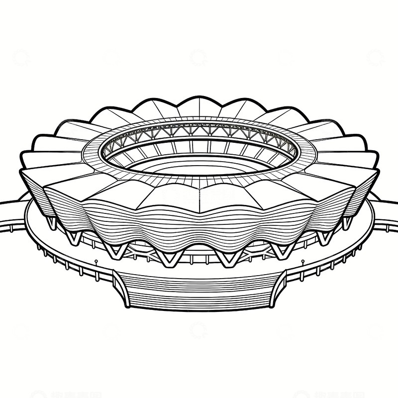 高清大图下载【趣麦麦图】西安奥林匹克体育中心地标建筑