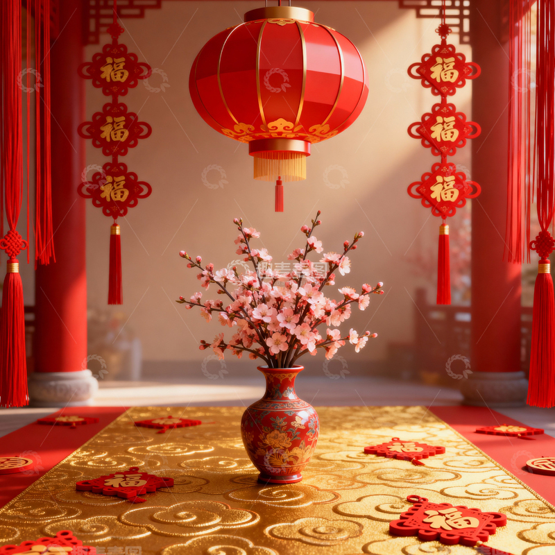 高清大图下载【趣麦麦图】新年元旦春节背景_方屏009